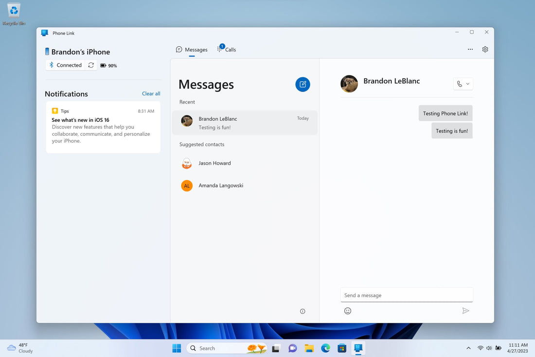 Microsoft Brings iMessage to Windows Via Phone Link App - Maxandfix