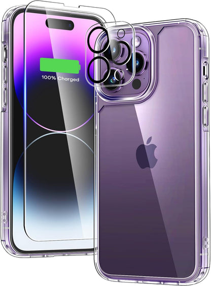 iPhone 14 Pro Max case + 2X Screen and Camera Protectors