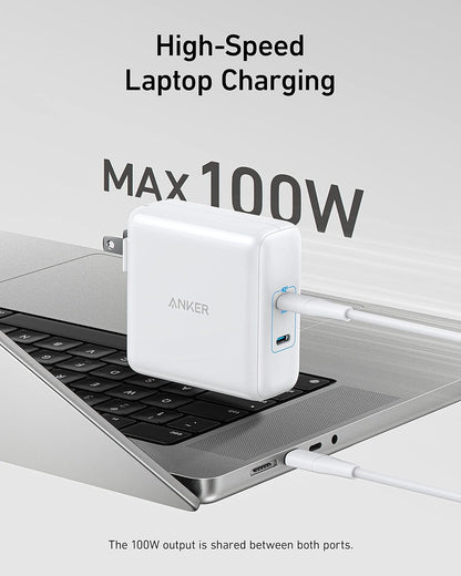 Anker 100W USB-C Charger 2-Port Power Adapter