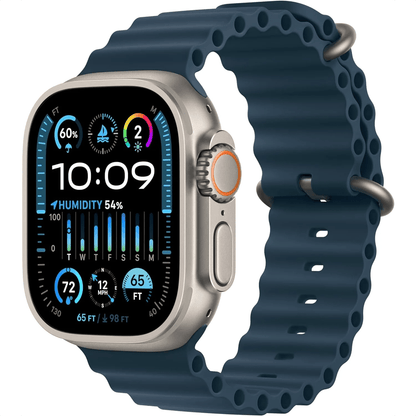 Apple - Apple Watch Ultra 2 (Titanium, Cellular, 49mm) - Blue Ocean Band -GPS + Cellular -New Open-Box - Maxandfix -