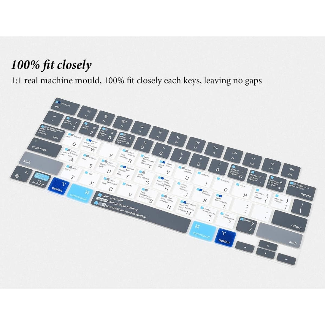 Keyboard Cover with MAC OS Shortcut Hot Keys for Apple MacBook Pro 14 & 16 inch