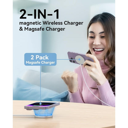 Maxandfix - 2 Pack Magnetic Wireless Charger 15W Fast Mag-Safe Charger - Maxandfix -