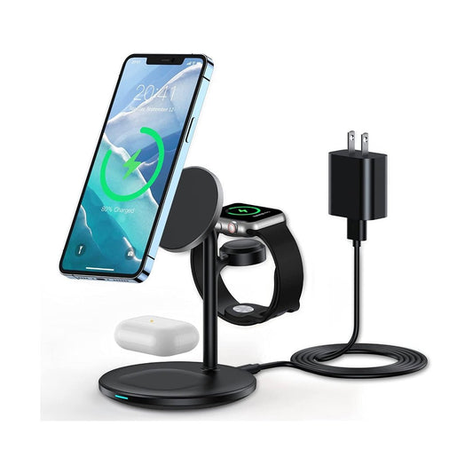 Maxandfix - 3 in 1 Wireless Charging Station for iPhone, Apple Watch, and AirPods - Black - - Maxandfix -