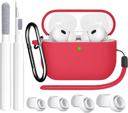 Maxandfix - AirPods Pro 1st / 2nd Generation Case Cover with Cleaner Kit - Red - - Maxandfix -