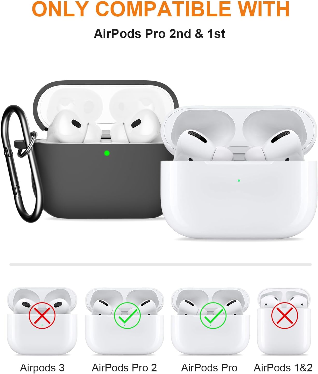 Maxandfix - AirPods Pro 1st / 2nd Generation Case Cover with Cleaner Kit - Red - - Maxandfix -