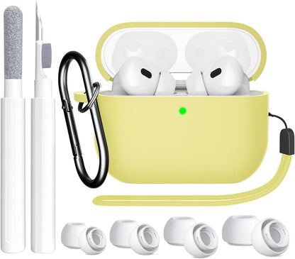 Maxandfix - AirPods Pro 1st / 2nd Generation Case Cover with Cleaner Kit - Yellow - - Maxandfix -