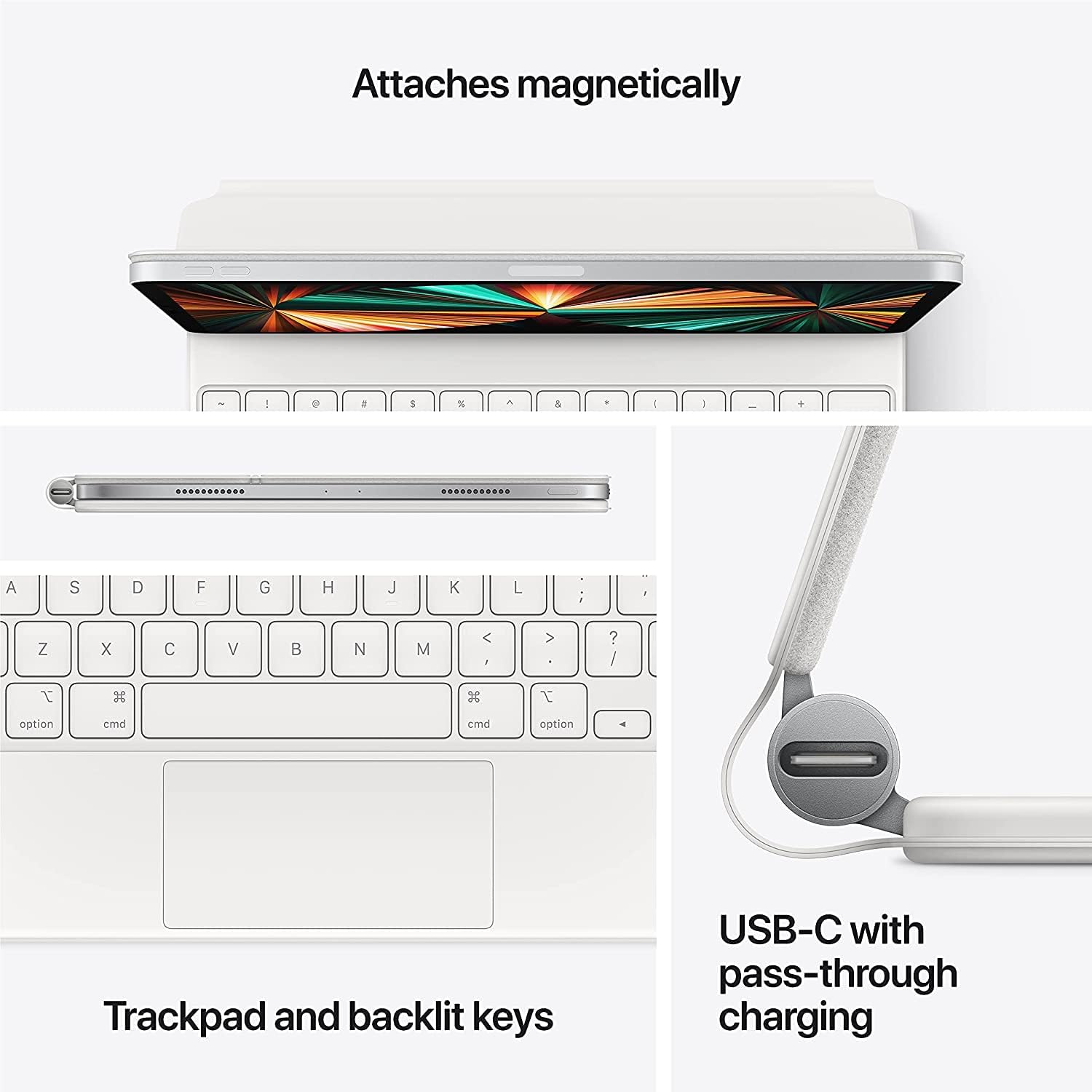 Maxandfix - Apple Magic Keyboard for 11-inch iPad Pro 3rd Gen & iPad Air 4th Gen - White - Maxandfix -