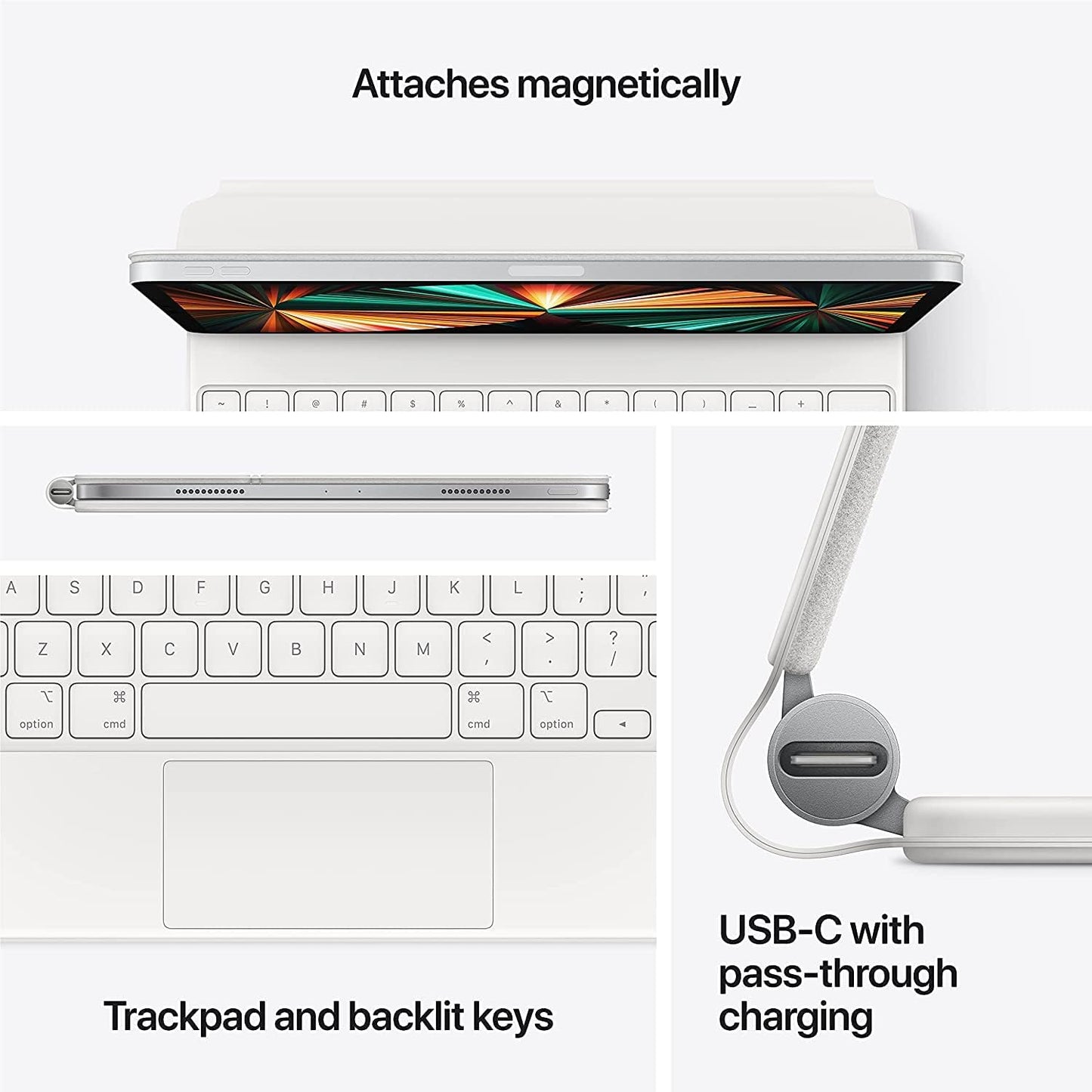 Maxandfix - Apple Magic Keyboard for 12.9-inch iPad Pro 3rd, 4th, and 5th Gen - Black - Maxandfix -