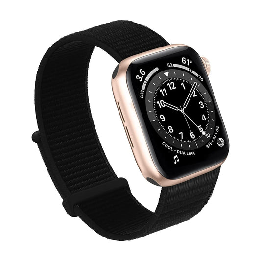 Maxandfix - Apple Watch Band, Women Men Sport Nylon Loop Strap for i Watch - 38mm/40mm/41mm -Black - Maxandfix -