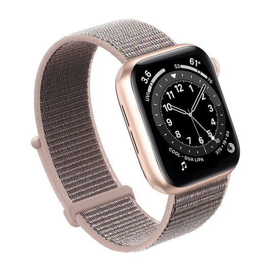 Maxandfix - Apple Watch Band, Women Men Sport Nylon Loop Strap for i Watch - 38mm/40mm/41mm -Pink Sand - Maxandfix -