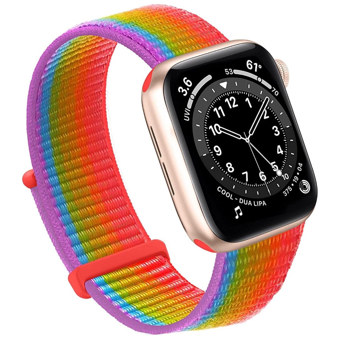 Maxandfix - Apple Watch Band, Women Men Sport Nylon Loop Strap for i Watch - 38mm/40mm/41mm -Rainbow - Maxandfix -