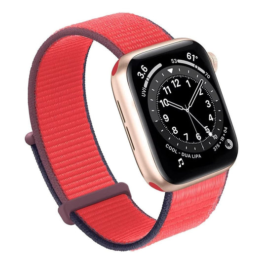 Maxandfix - Apple Watch Band, Women Men Sport Nylon Loop Strap for i Watch - 38mm/40mm/41mm -Tricolor Red - Maxandfix -