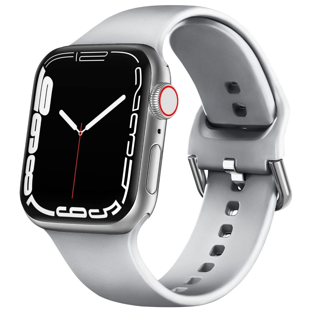 Maxandfix - Apple Watch Sport Band - 38mm/40mm/41mm -Glossy Silver - Maxandfix -