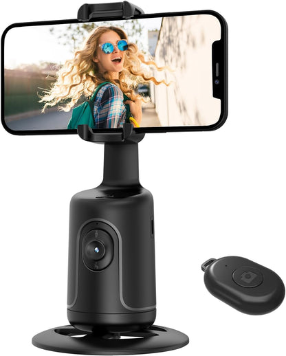 Maxandfix - Auto Face Tracking Tripod, 360° Rotation Body Phone Camera Mount Smart Shooting Holder with Remote Selfie Stick, No App, Gesture Control, for Vlog, Tiktok - Maxandfix -