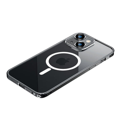 Maxandfix - Clear Magnetic Adsorption Metal Case for iPhone 14 Pro - Black -iPhone 14 - Maxandfix -