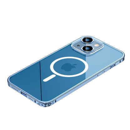 Maxandfix - Clear Magnetic Adsorption Metal Case for iPhone 14 Pro - Blue -iPhone 14 - Maxandfix -