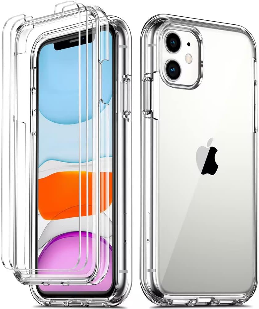 Maxandfix - iPhone 11 Case with x 2 Tempered Glass Screen Protector - Clear - - Maxandfix -