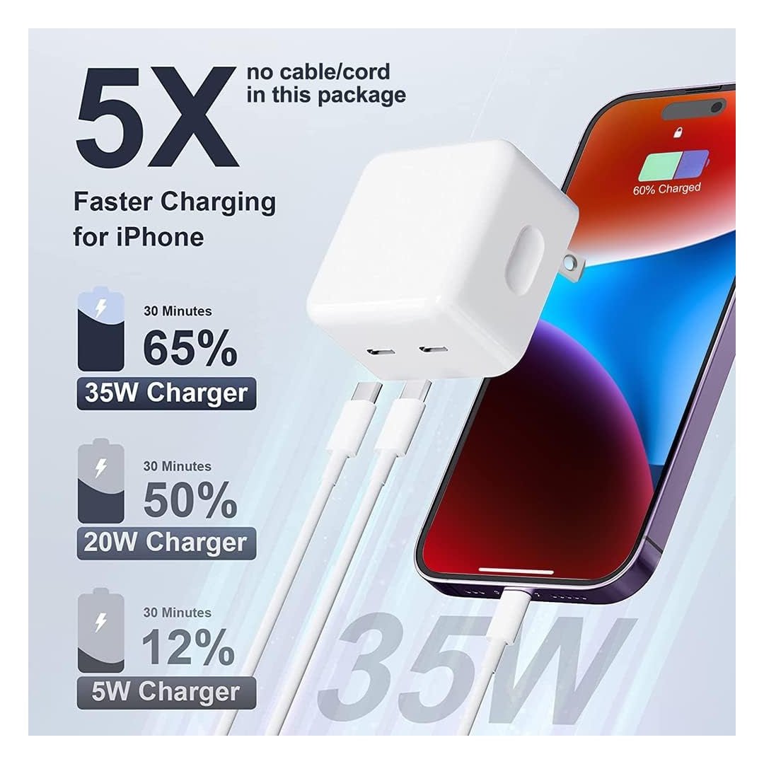 Maxandfix - iPhone 35W Dual USB-C Port Power Adapter - Maxandfix -