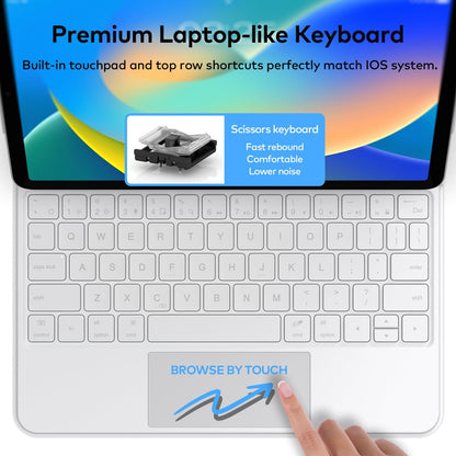 Maxandfix - Magic Keyboard Case Style for iPad 10.9 inch 10th Gen 2022 - White - Maxandfix -