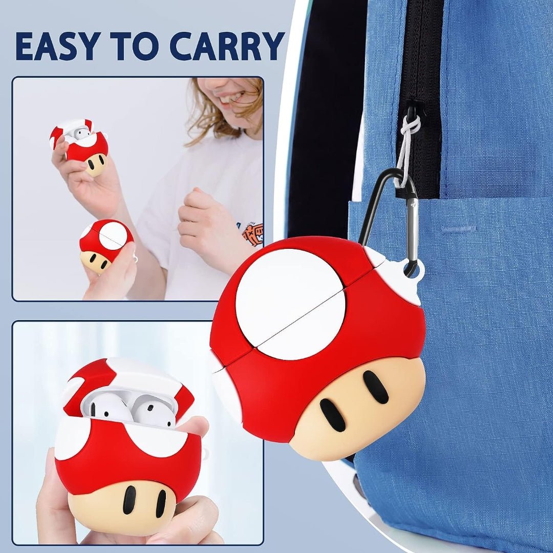 Maxandfix - Mario Mushroom AirPod Case - Generation 1 and 2 - - Maxandfix -