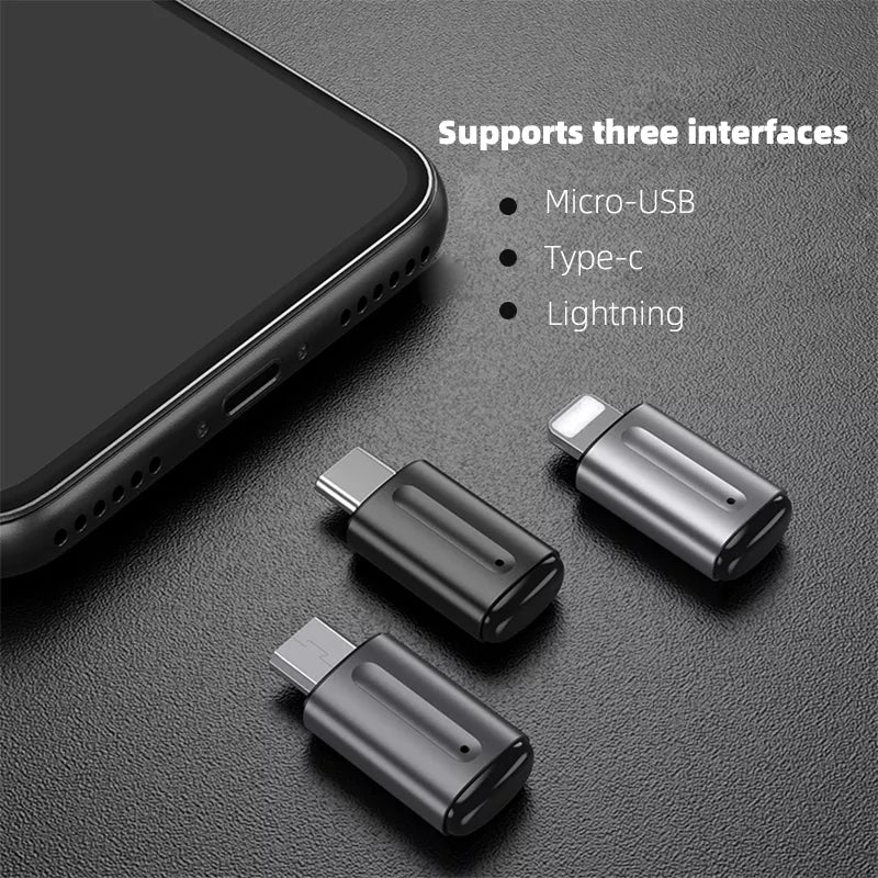 Maxandfix - Mini Remote Controller Lightning Adapter for iPhone - Silver - - Maxandfix -