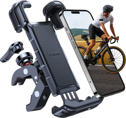 Maxandfix - Newest Tank Bike Phone Mount - [Anti-Theft & Secure Lock] 360° Anti-Shake Bike Phone Holder Metal Motorcycle Phone Mount Handlebar Cell Phone Holder for Bike Bicycle for iPhone & Android - Maxandfix -