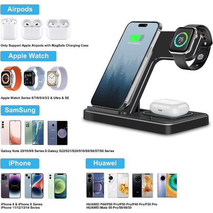 Maxandfix - Wireless Charging Station Multiple Devices: 3-in-1 - Maxandfix -