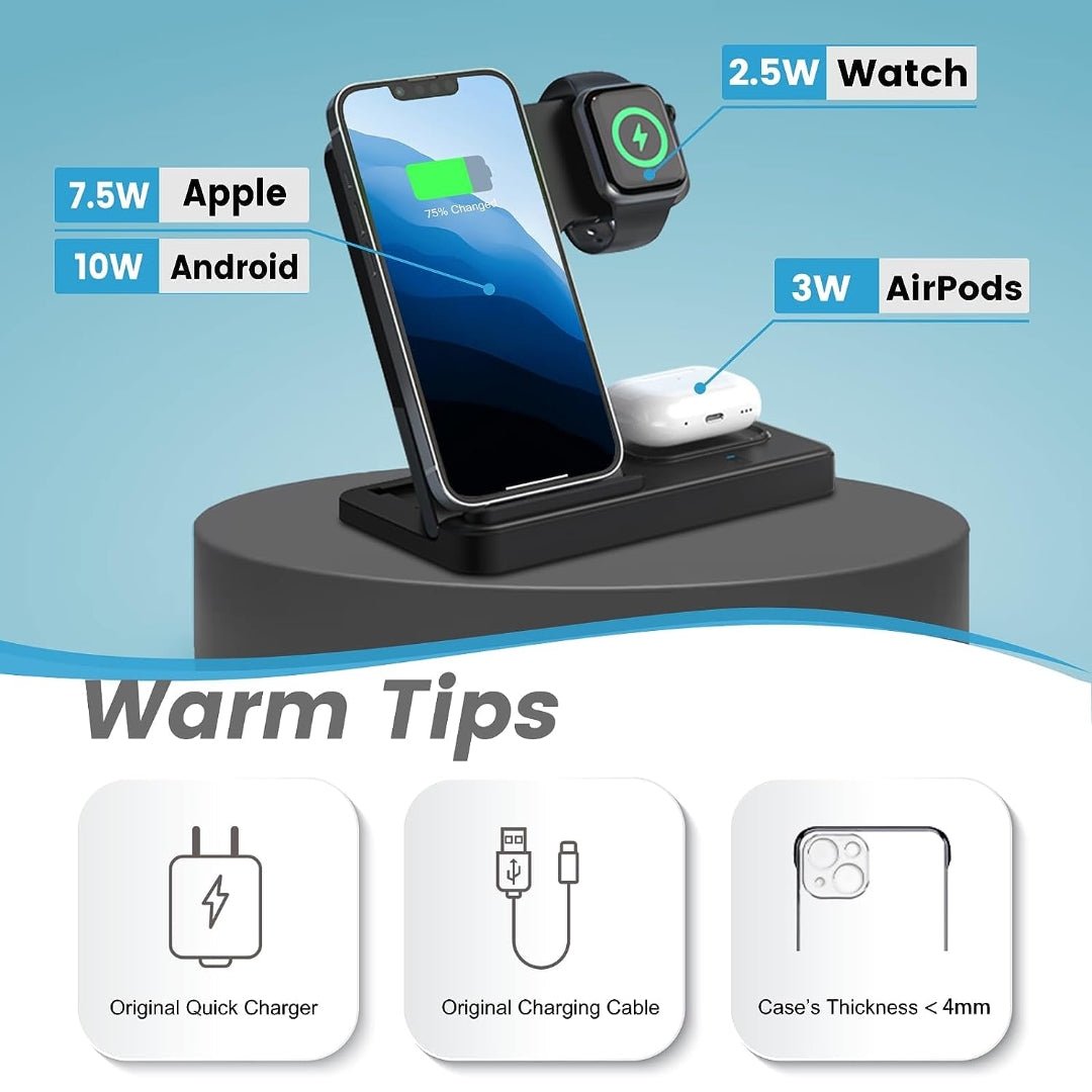 Maxandfix - Wireless Charging Station Multiple Devices: 3-in-1 - Maxandfix -