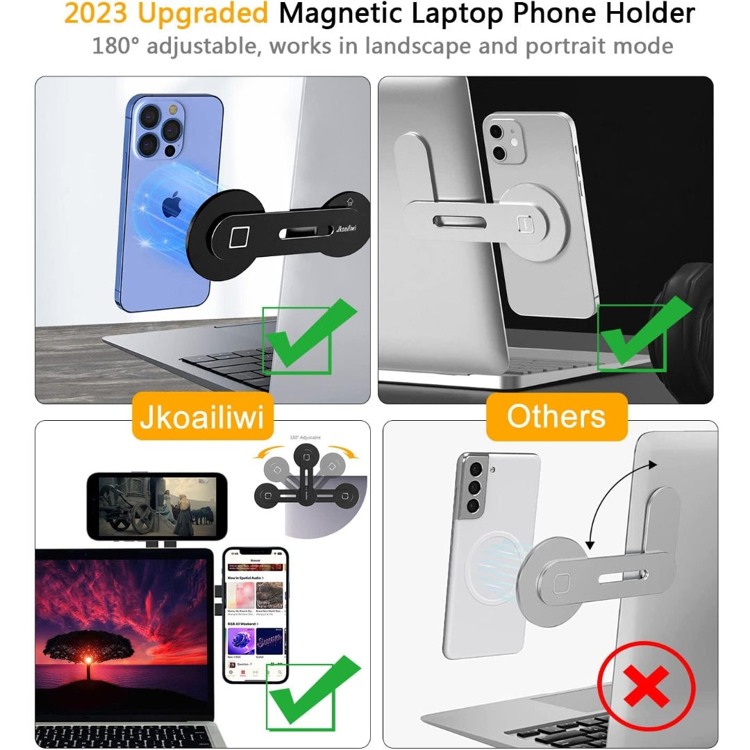 Dual Screen Magnetic Phone Holder for MacBook